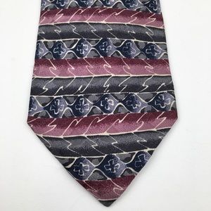 Torriant purple grey striped silk Italian Neck Tie